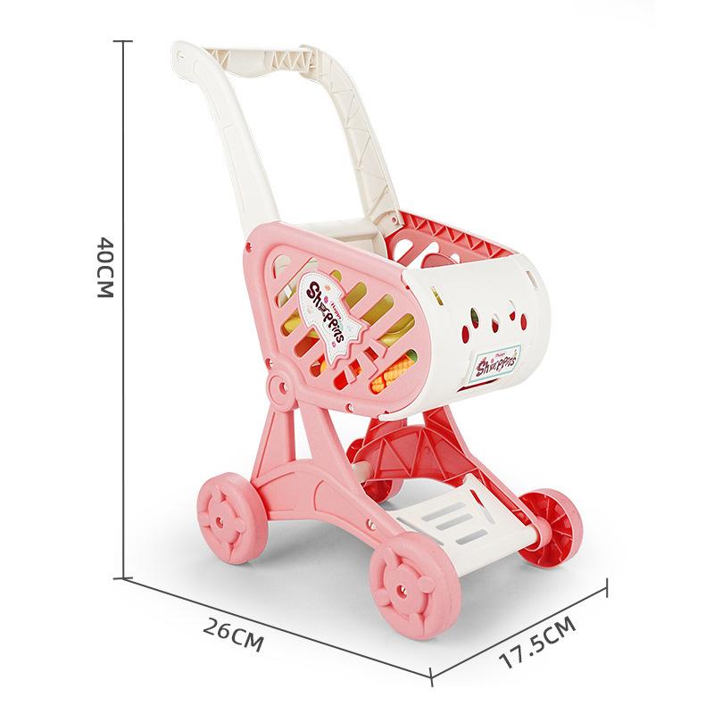 Chariot de courses factice pour enfants, simulant la découpe de fruits et légumes, jouets pour bébés garçons et filles