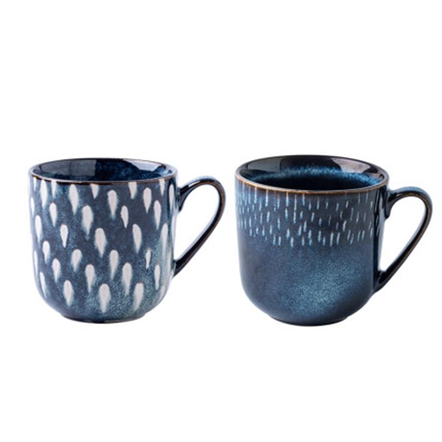 Ensemble de 2 tasses à café de voyage en céramique, créatives et mignonnes, pour couple, style moderne et luxueux, avec coffret cadeau pour le lait et la bière (EE5MK).