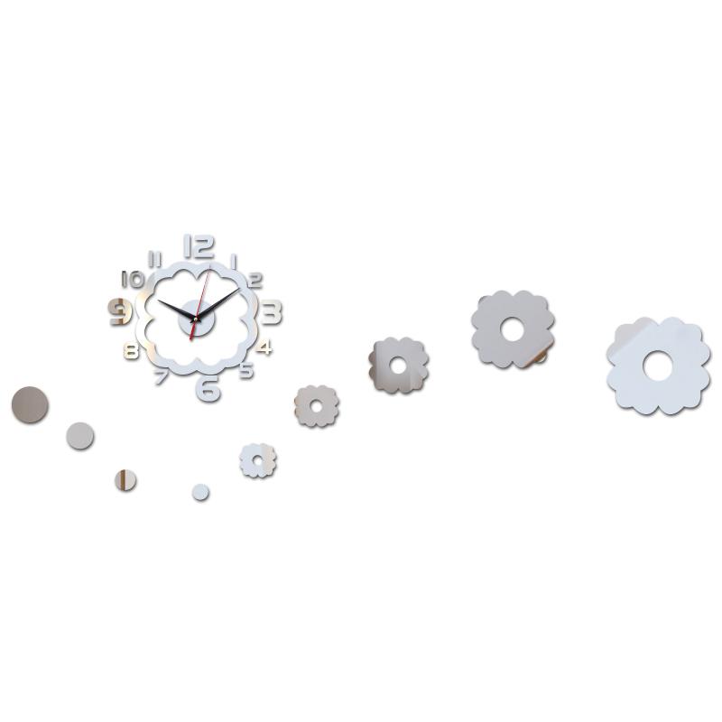 Nouveaux stickers muraux tendance à faire soi-même : horloge, décoration intérieure, salon, meubles modernes, stickers miroir acrylique à motif floral