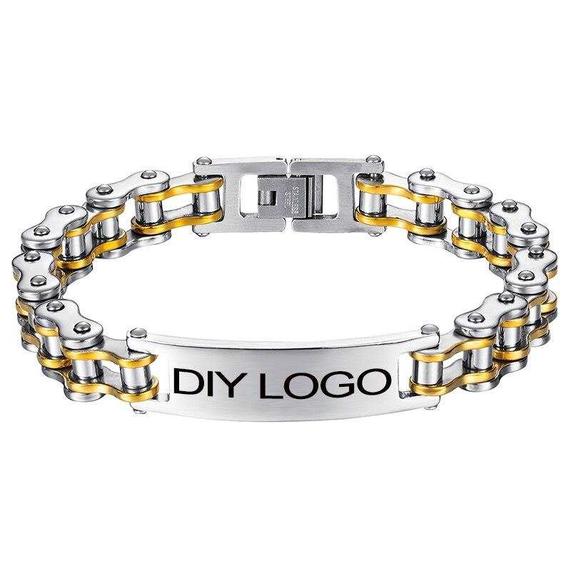 Bracelet personnalisé en acier inoxydable pour homme, bracelet simple et tendance, accessoire de bricolage, bracelet avec nom gravé, cadeau