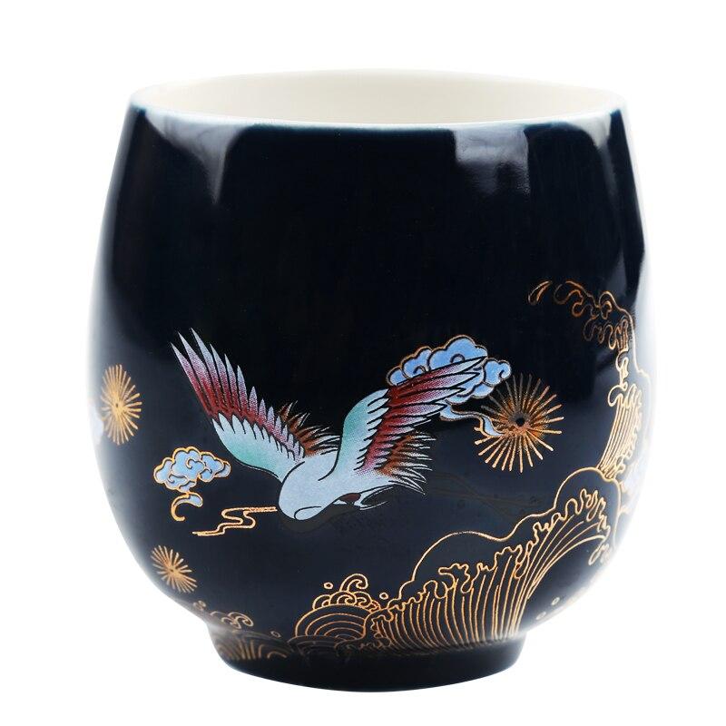 Mug en céramique peint à la main, tasse à thé bleue en porcelaine, pour la maison ou le bureau.