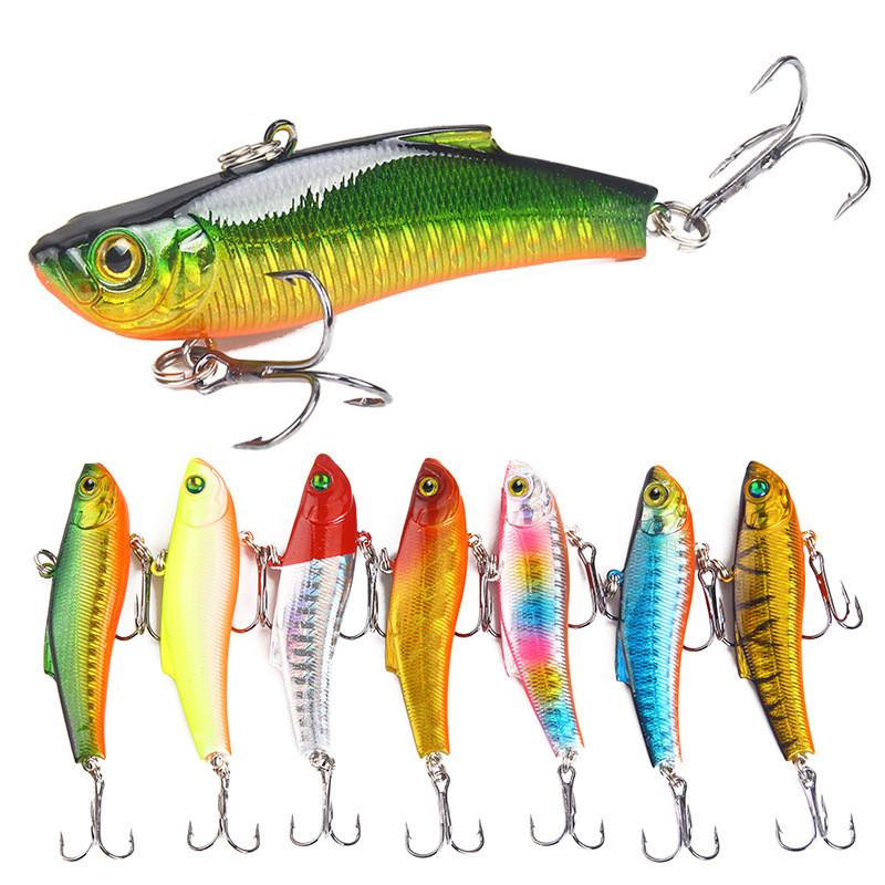 1 leurre de pêche en mer hivernale de 7 cm/18 g, dur, avec yeux 3D et plomb intégré, émerillon de plongée, aileron de type jig, wobbler, crankbait.