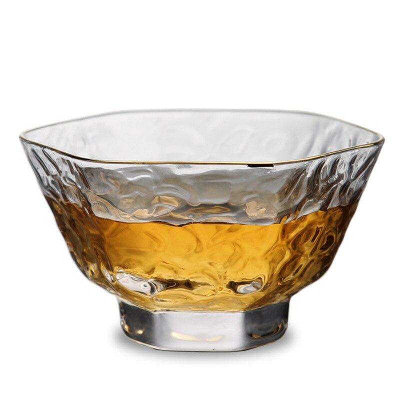 Bol à thé rétro en cristal, tasse à thé japonaise en verre résistant à la chaleur, fabriquée à la main pour le thé Pu'er.