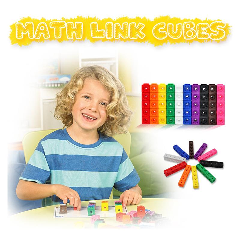 Jeu créatif de mathématiques avec des blocs carrés de 2 cm, blocs cubiques Mathlink, blocs de construction pour l'éveil des tout-petits (maternelle) - Idéal pour Noël