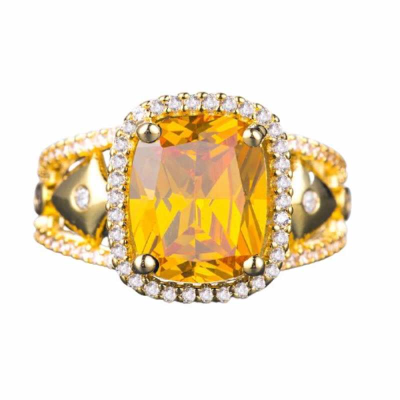 Bague de mariage de luxe en gros, sertie de zirconiums cubiques, couleur or rose, bague cocktail tendance pour femme, idéale pour les fêtes.