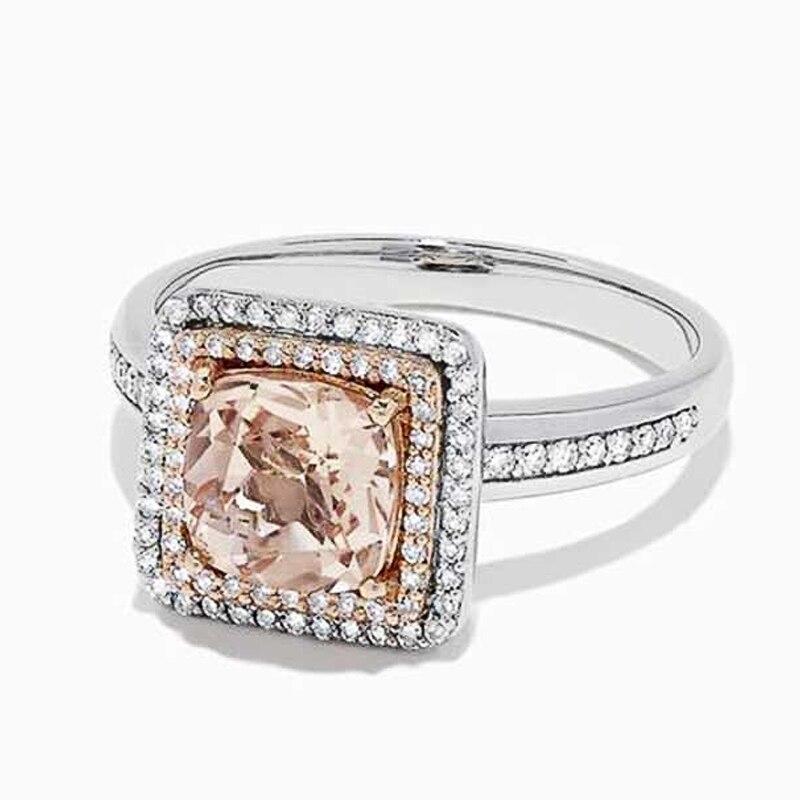 Bague femme Classic Accessories style milieu du siècle, bague de fiançailles ornée d'un zircon cubique couleur champagne