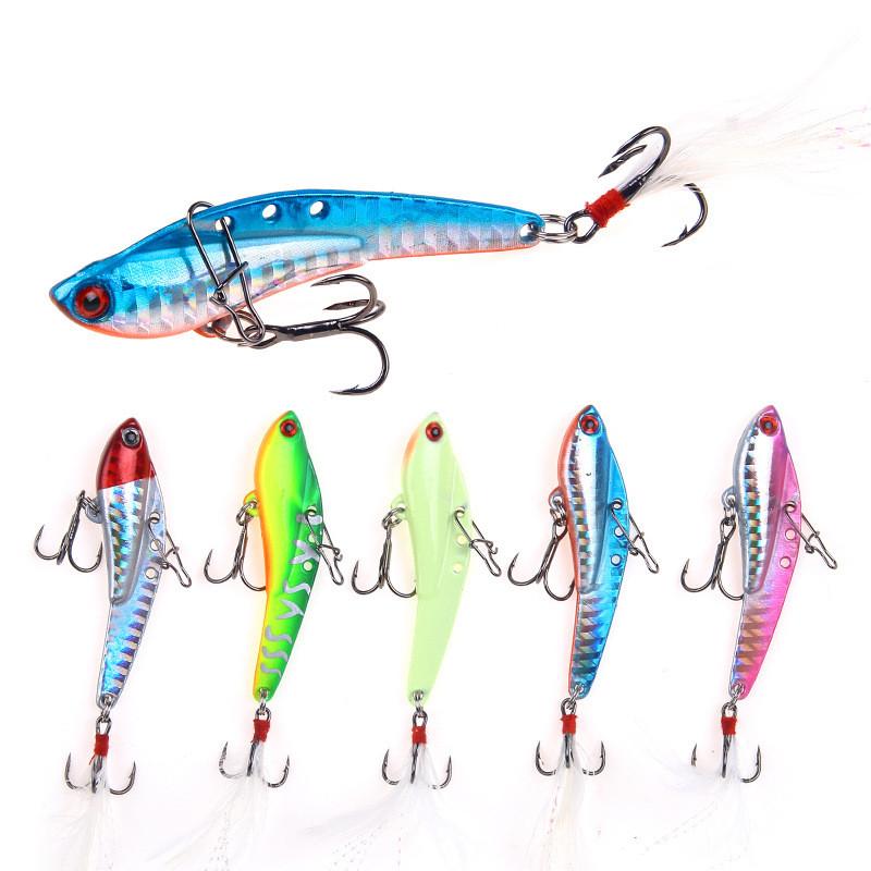 Leurres de pêche en métal sur glace 13G/18G/25G/30G, leurres vibrants lumineux artificiels pour la pêche hivernale, leurres de type jerkbait vibrant, leurres de rivière