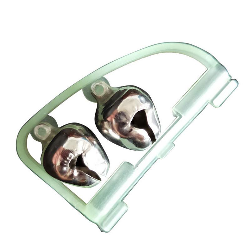 Lot de 5 alarmes lumineuses à double clochette à clipser sur une canne à pêche de nuit, accessoires de pêche portables et rapides.