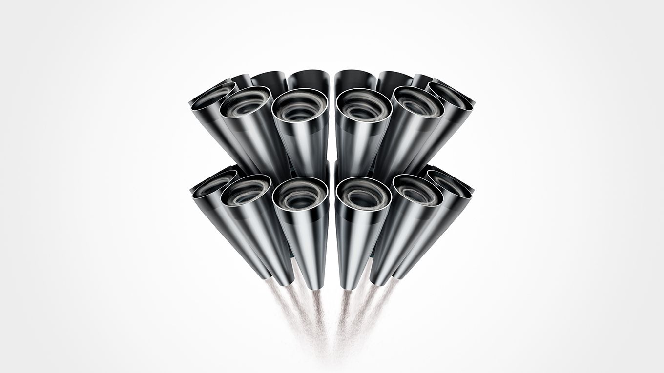 Vue éclatée détaillant les composants d’un Dyson 2 Tier Radial Root Cyclone™. Vue éclatée détaillant les composants d’un Dyson 2 Tier Radial Root Cyclone™.