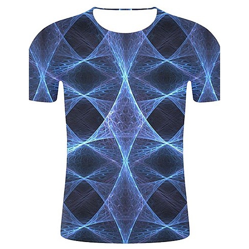 But Art Deco, Vintage Cotton T-shirt, Geometry, 3D, Graphic Print Round Collar