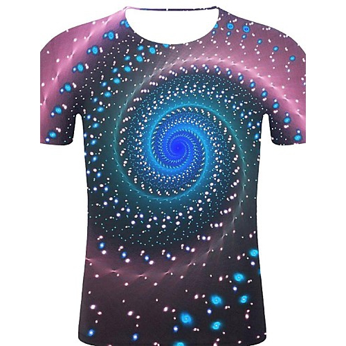 Male sport, plus cotton T-shirt, stripes, 3D, graphic mark on neck