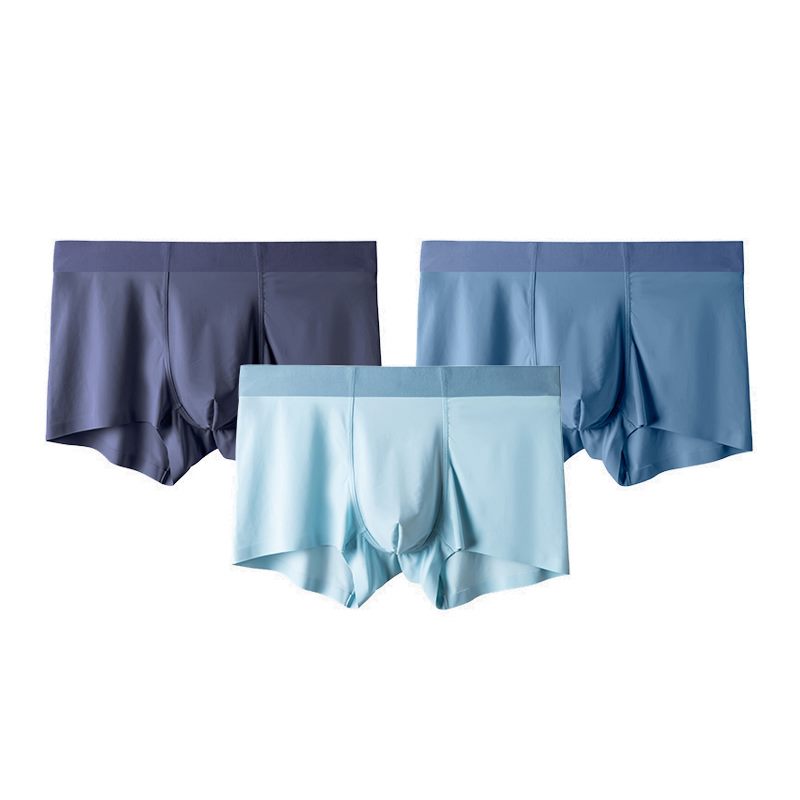 Nylon Men's Antibacterial Underwear Men Soild Soft Boxers Underpants Male Panties Breathable Summer Shorts 3pcs