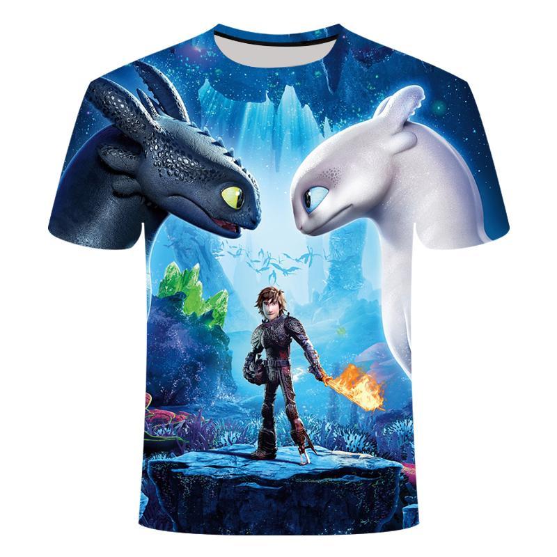 Summer New men T shirt how to train dragon 3 anime Tshirt 3D printed t shirt girl cartoon shirt T shirt clothes S 6XL