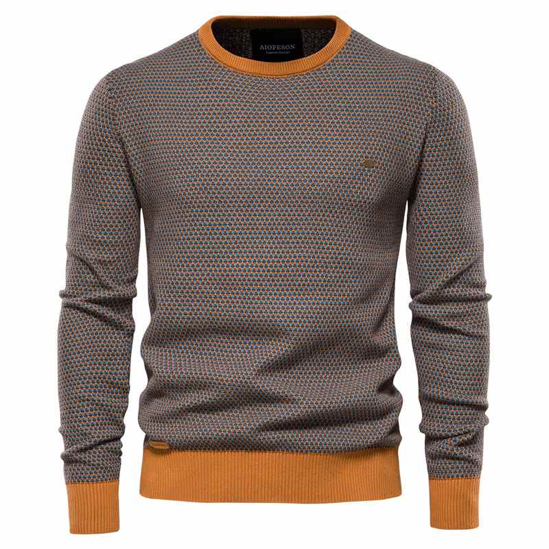 Cotton Loose Pullovers Sweater Men Casual Warm Quality Spliced Mens Knitted Sweater Winter Fashion Sweaters for Men