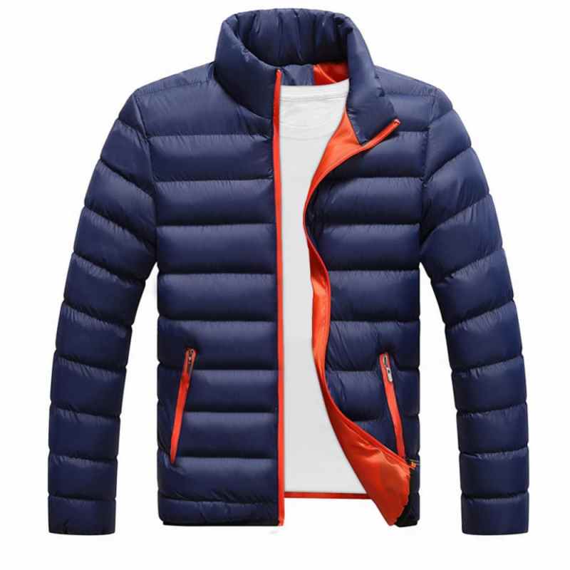 Men's Winter Warm Padded Down Jacket Ski Jacket Snow Coat Climbing Thicken Padded Down Jacket Stand Collar Zipper Outwear Coat