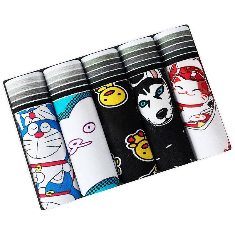 Cartoon Underwear Male Panties Sexy Boxershorts Men Silk Underpants Boxer Man Boys Boy Young Teen Mens Underware Boxers