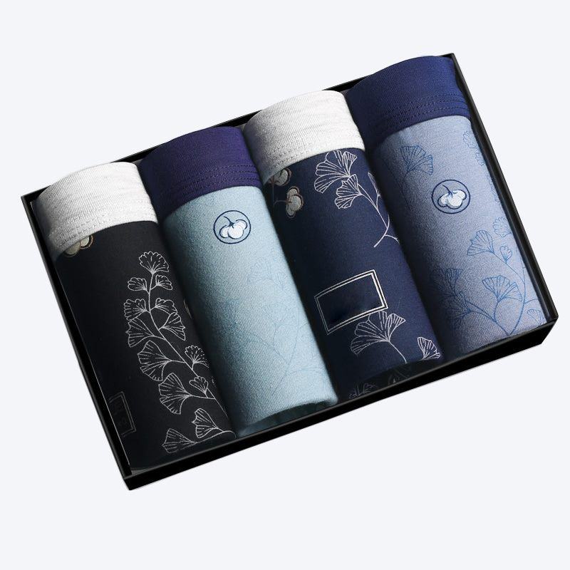 4Pcs/Boxer Shorts Underpants Men's Cotton Panties Breathable Sexy Print Comfortable Large Size Boxers Underwear