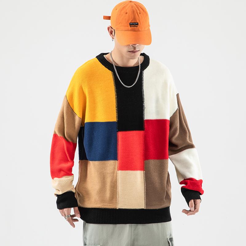 2020 Winter New Couple Sweaters Casual Warm Man Pullovers Autumn Patchwork Casual Male Fashion Clothing Fashion Sweater Men