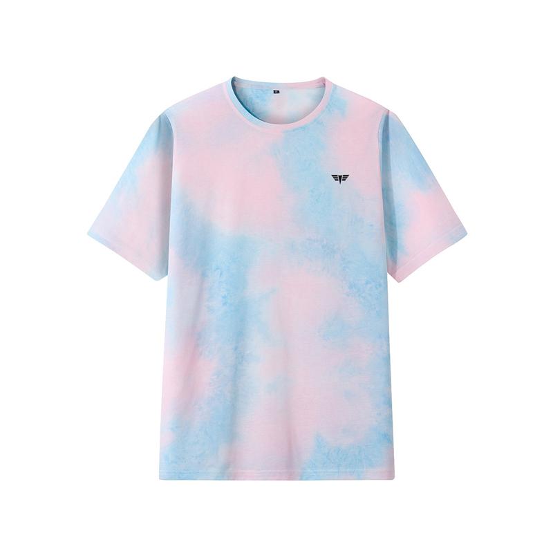 2020 Summer New 100% Cotton Smart Casual Tie Dye T Shirt Men Short Sleeve Round Neck Fashion Print Hip Hop Tee Tops Clothing,443