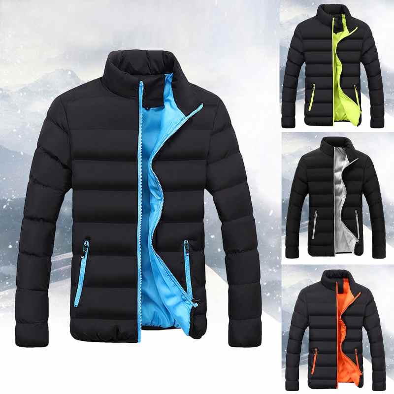 Zipper Warm Down Jacket Men Coats Winter Warm Slim Fit Thick Bubble Coat Casual Light Top High Quality Males Jacket  Outerwear