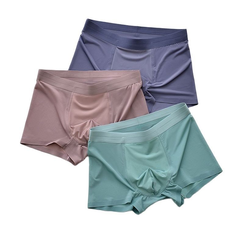 120D Ice Silk Boxers Mens Boxer Shorts Fashion Ultra thin Homme Boxer Panties Breathable Antibacterial Men Underwear