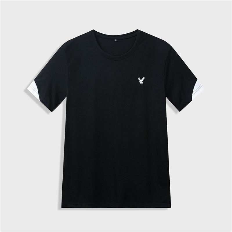Summer 2020 New Fashion Eagle Embroidered T Shirt Short Sleeve O Neck Smart Casual 100% Cotton Tshirt Plain Tee Top Clothing,433