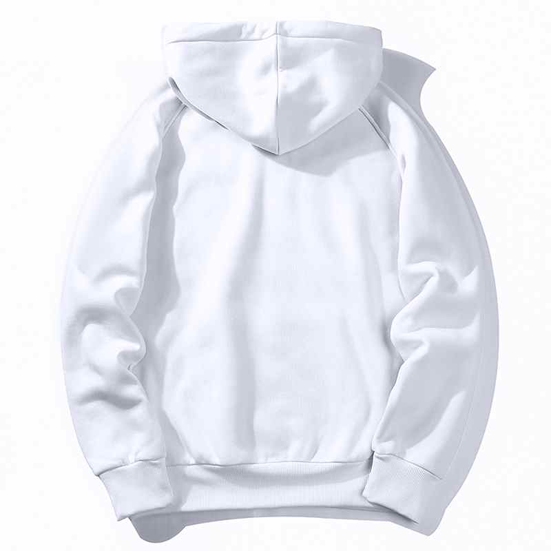 Warm Fleece Hoodies Men Sweatshirts New Spring Autumn Solid White Color Hip Hop Streetwear Hoody Man's Clothing EU SZIE XXL