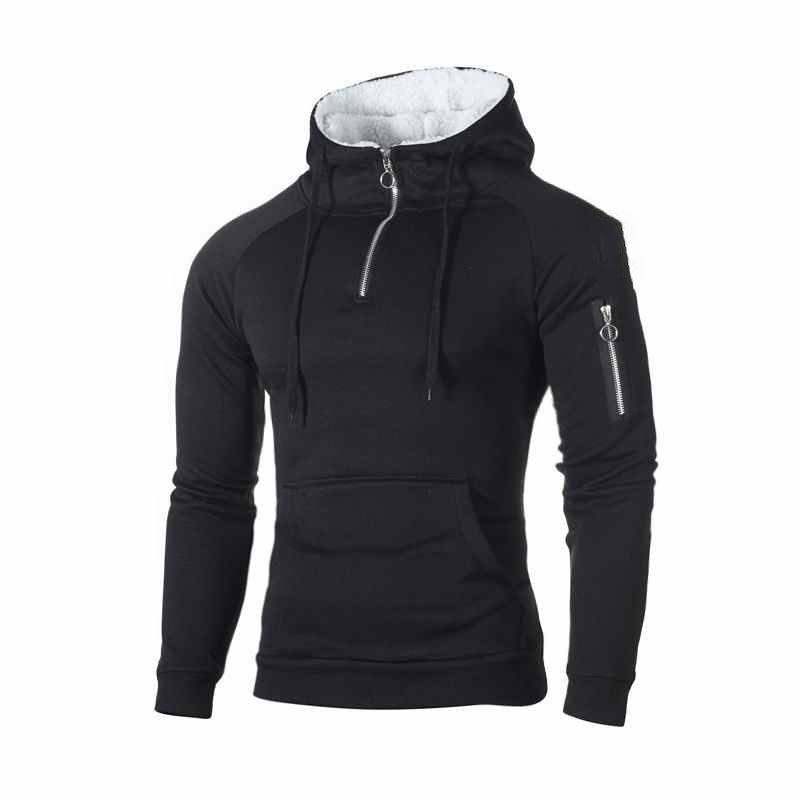 Men's Hoodies Fashion Brand Spring New Male Casual Sweatshirts Men Solid Hoodie Sweatshirt Tops Grey Black Zipper National flag
