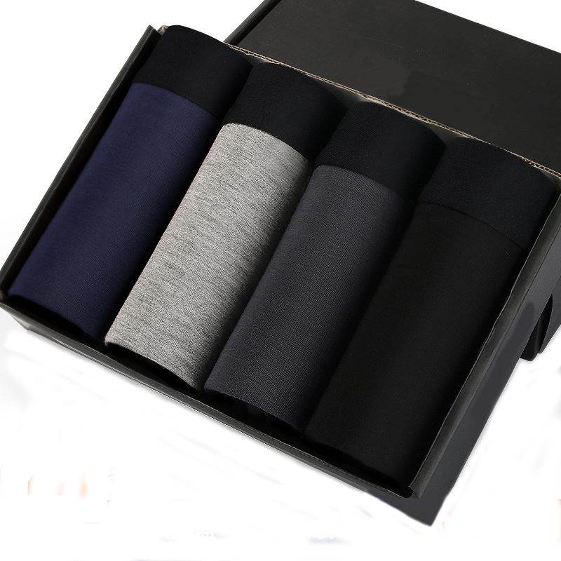 Panties Mens 4Pcs Boxer Shorts Men Breathable Solid Underpants Male Sexy Boxers Modal Plus Size Boxers