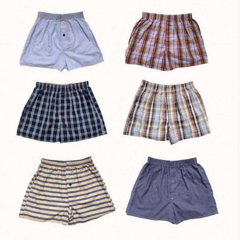 5Pcs Underwear Boxer Plaid Shorts Homewear Cotton Underpants Quality Striped Loose Comfortable Arrow Pants