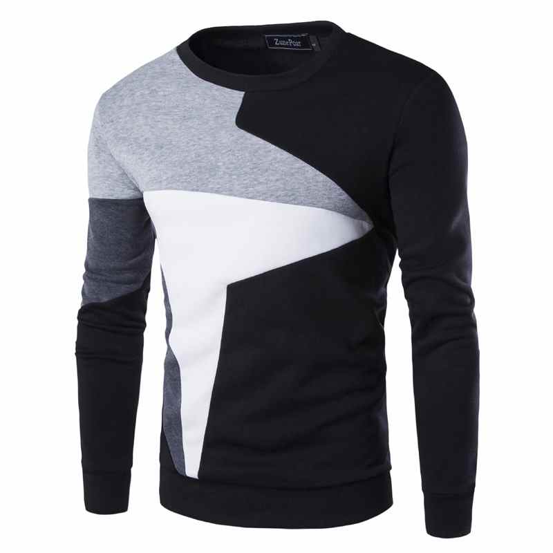New Men FASHION Sweater Brand Clothing Male Pullover Tracksuit Long Sleeve Patchwork Round Neck Sweaters Hot Sale